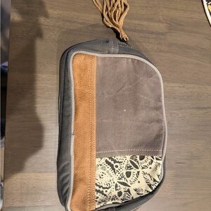 Myra Bag Brown and Gray Cosmetic Case